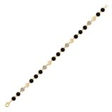 Black Jade Cabochon & Diamond Bracelet