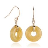 Yellow Jade Donut Earrings