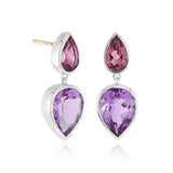 Sorella Earrings in Garnets & Amethyst
