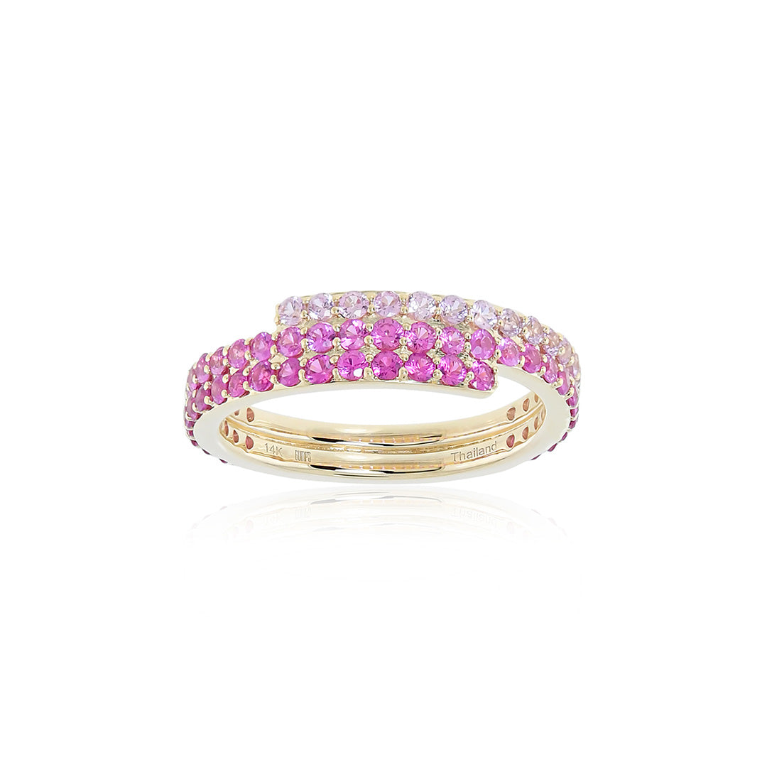 Stacking Wrap Ring in Pink Sapphires