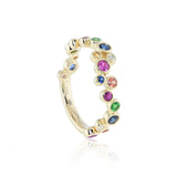 Tiny Bubbles Ring in Rainbow Gems