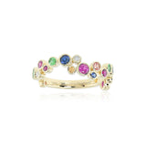 Tiny Bubbles Ring in Rainbow Gems
