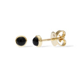 Candy Button Earrings in Black Jade