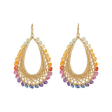 Multi-Color Gemstone Teardrop Earrings