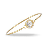 White Topaz & Diamond Bangle