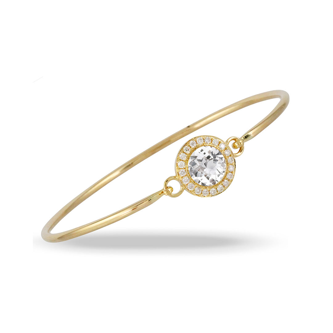 White Topaz & Diamond Bangle