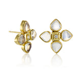 Moonstone & Diamond Bloom Earrings