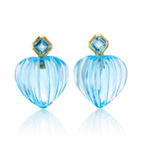 Carved Blue Topaz Earrings