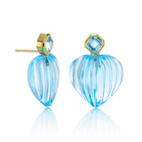 Carved Blue Topaz Earrings