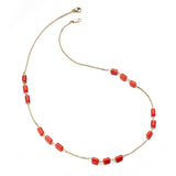 Coral Bead Station Necklace