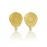 Diamond Hydrangea Leaf Earrings