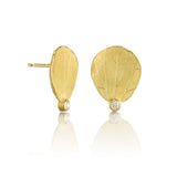 Diamond Hydrangea Leaf Earrings