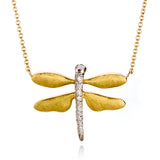 Diamond Dragonfly Pendant Necklace