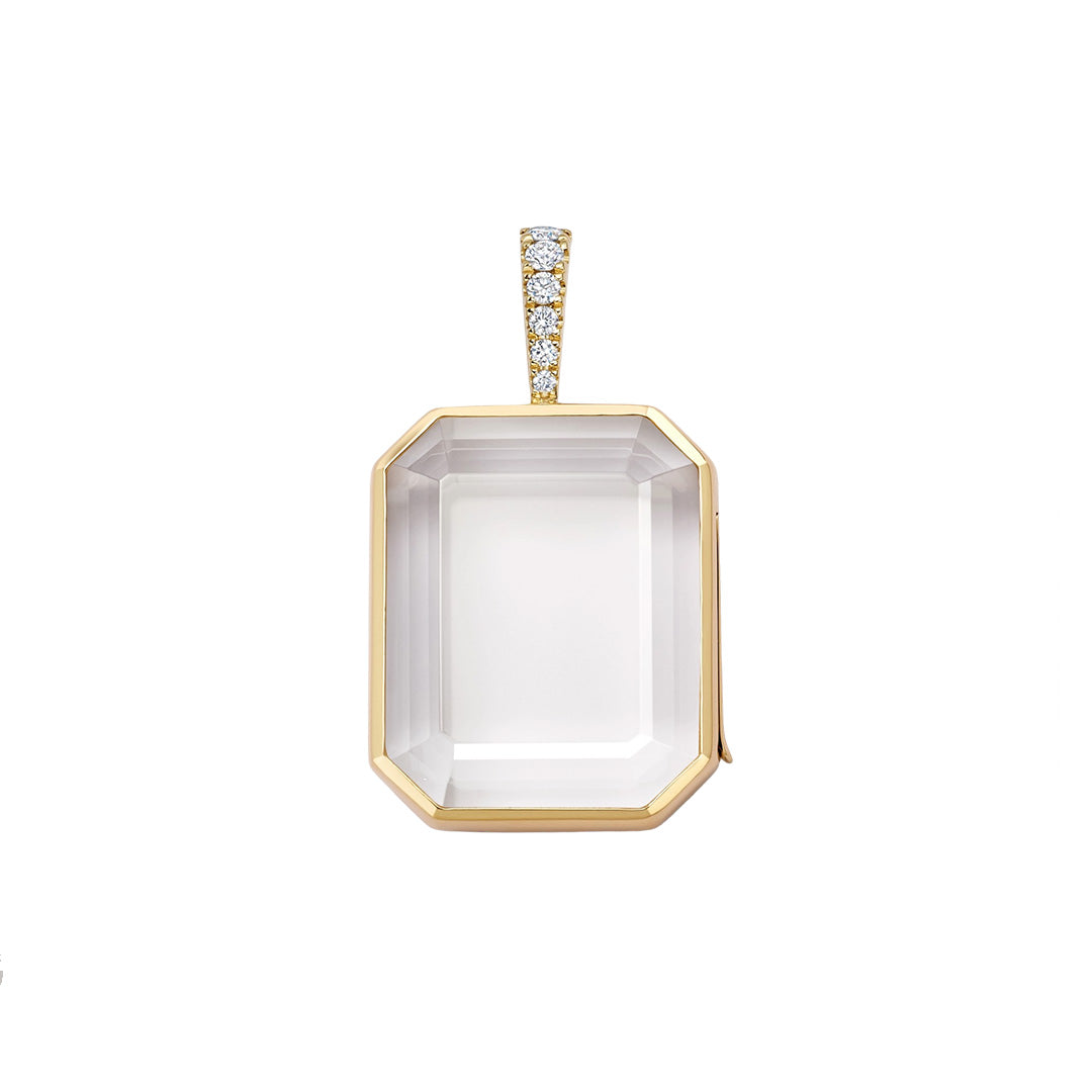 Loquet London Baguette Diamond Locket