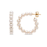 Small 4mm Pearl Hoop Earrings