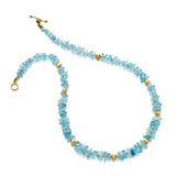 Aquamarine Slice & Lantern Bead Necklace