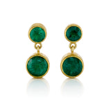 Zambian Emerald Double Drop Earrings