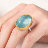 Aquamarine Gold & Silver Ring