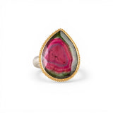 Tourmaline Gold & Silver Ring