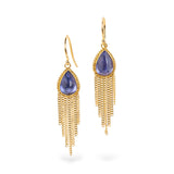Tanzanite Teardrop Tassel Earrings