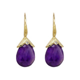 Amethyst & Diamond Drop Earrings