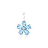 Forget-Me-Not Pendant in Swiss Blue Topaz & Diamonds