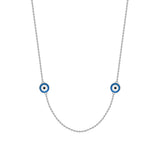 Evil Eye 6-Station Necklace in Light Blue Enamel