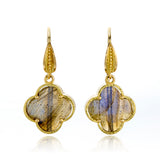 Labradorite Clover Drop Earrings