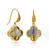 Labradorite Clover Drop Earrings