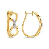Diamond Equestrian Hoop Earrings