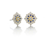 Sapphire & Diamond Flame Earrings