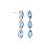Trio Drop Earrings in Swiss Blue Topaz