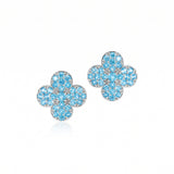 Quatrefoil Earrings in Swiss Blue Topaz