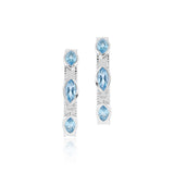 Milgrain Hoop Earrings in Swiss Blue Topaz
