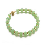 7mm Fine Siberian Celadon Green Nephrite Jade Bead Bracelet