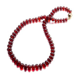 8-11mm Garnet Smooth Rondelle Graduated Necklace