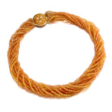 Mandarin Garnet 10-Strand Twist Necklace with Orange Jade Clasp