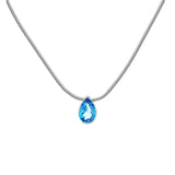 Pear Drop Pendant Necklace in Swiss Blue Topaz