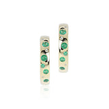 Scatter Hoop Earrings in Emeralds & Diamonds