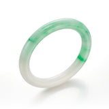 60mm Green & White Jadeite Bangle