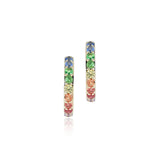 Sonata Hoop Earrings in Rainbow Gemstones