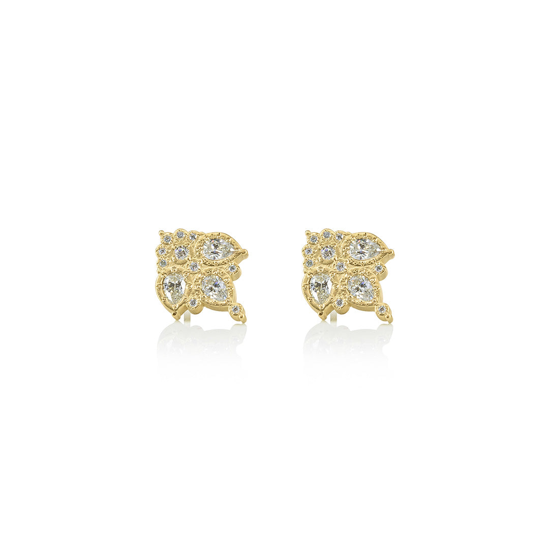 Diamond Plumeria Earrings