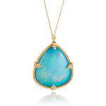 Amáli Ethiopian Opal Teardrop Pendant Necklace