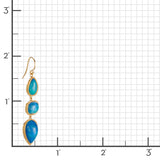Three-Stone Blue Opal Earrings