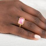 Pink Tourmaline East-West Ring