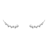 Moonlight Grapes Cuff Earrings, Silver