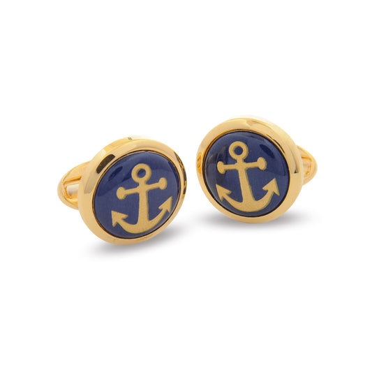 Halcyon Days Gold Anchor  Cufflinks