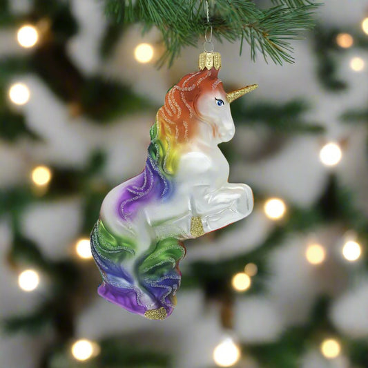 Rainbow Unicorn Ornament