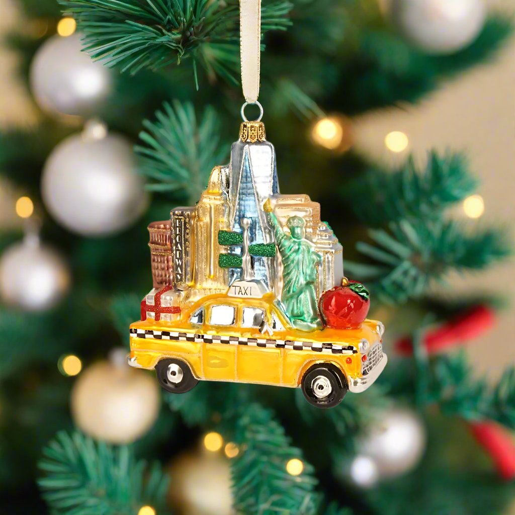 NYC Taxi with Landmarks Ornament