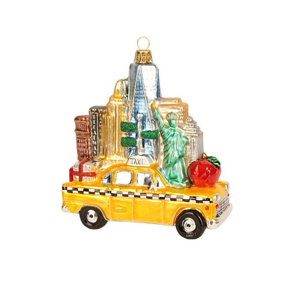 NYC Taxi with Landmarks Ornament